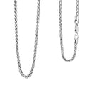 Italian Franco Chain Necklace in Rhodium Over Sterling Silver 25.56 Grams 24 Inches - Sticky add to cart bar
