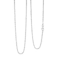 Italian Diamond-cut Rock Chain Necklace in Rhodium Over Sterling Silver 4.83 Grams 30 Inches - Sticky add to cart bar