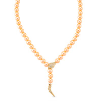 White Shell Pearl, Simulated Diamond Necklace (20 Inches) in Silvertone 1.50 ctw