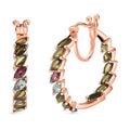 D’joy Multi-Tourmaline 8.96 ctw Hoop Earrings in 18K Vermeil Rose Gold Over Sterling Silver - Sticky add to cart bar