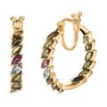 D’joy Multi-Tourmaline 8.96 ctw Hoop Earrings in 18K Vermeil Rose Gold Over Sterling Silver - Sticky add to cart bar