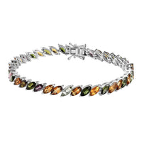 D'Joy Multi-Tourmaline 11.50 ctw Bracelet in 18K Vermeil Rose Gold Over Sterling Silver (6.50 In)