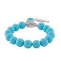White Shell Pearl and Simulated Diamond Bracelet in Silvertone (7.00 In) - Sticky add to cart bar