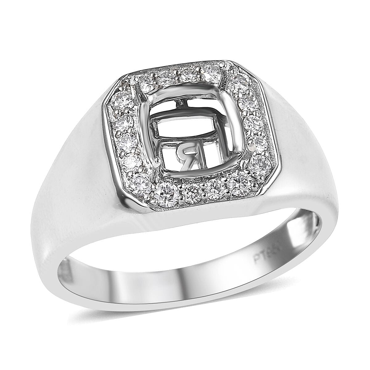 Luxuriant 950 Platinum Diamond (VS) Mounting Ring (Size 10) 0.34 ctw