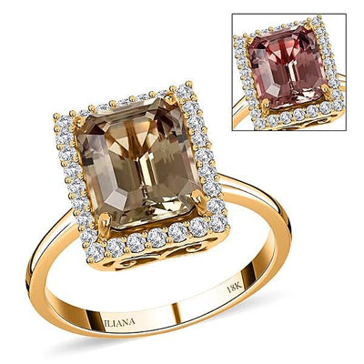 Luxoro 14K Yellow Gold AAA Turkizite, Diamond (G-H, I2) Ring (Size 10.0) 4.37 ctw