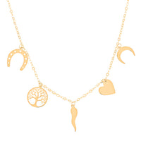 10K Yellow Gold Lucky Charms Necklace (18-20 Inches) (1.5 g)