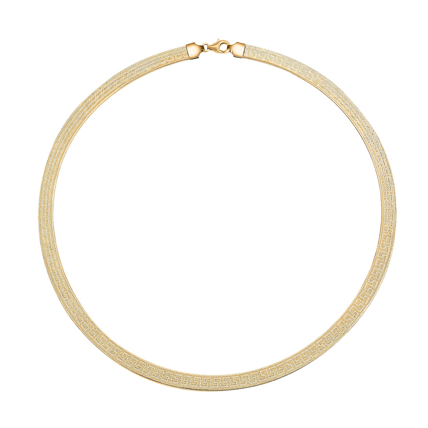 Mega Clearance Italian 10K Yellow Gold Greek Key 6mm Omega Mesh Necklace (18 Inches) (4 g)