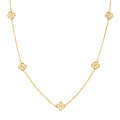 10K Yellow Gold Clover Stations Necklace (20 Inches) (1.25 g) - Sticky add to cart bar