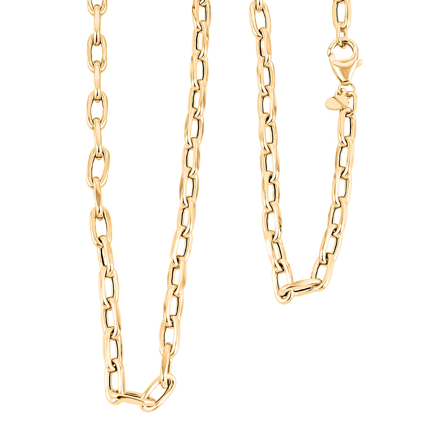 Italian Faceted Mirror Link Oval Necklace in 10K Yellow Gold 5.34 Grams 20 Inches