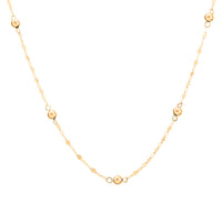 Beaded Petali Chain Necklace in 10K Yellow Gold 1.2 Grams 20 Inches