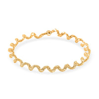 Italian Adjustable 18K Yellow Gold Mesh Stretch Bangle Bracelet (2 g)