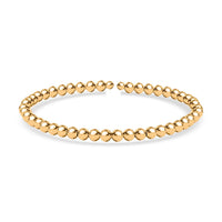 10K Yellow Gold 4mm Bead Flex Bangle Bracelet (Adjustable) 2.80g Included Titanium Weight