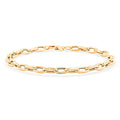 10K Yellow Gold Faceted Mirror Link Oval Bracelet (7.50 In) (2.42 g) - Sticky add to cart bar