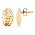 10K Yellow Gold Italian Diamond-Cut Oval Stud Earrings (1.36 g) - Sticky add to cart bar