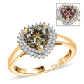 D'Joy AAA Turkizite and Moissanite 1.85 ctw Heart of Twilight Ring in 18K Vermeil Yellow Gold Over Sterling Silver (Size 10) - Sticky add to cart bar