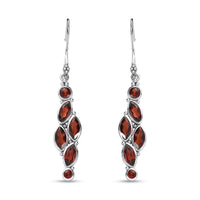 Sajen Silver Mozambique Garnet 6.70 ctw Earrings in Rhodium Over Sterling Silver