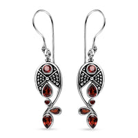 TLV Sajen Silver Mozambique Garnet Earrings in Rhodium Over Sterling Silver 3.50 ctw