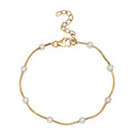 D'Joy Pearl Station Necklace 18-20 Inches in 18K Vermeil Yellow Gold Over Sterling Silver - Sticky add to cart bar