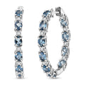 D'Joy Santa Maria Aquamarine and Moissanite 3.35 ctw Blue Legacy Earrings in Rhodium Over Sterling Silver - Sticky add to cart bar