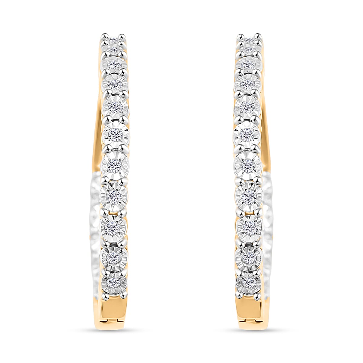 Diamond (I2) Earrings in 14K YG Over Sterling Silver 0.25 ctw