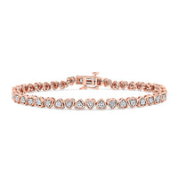 White Diamond 0.25 ctw Bracelet in 14K Rose Gold Over Sterling Silver (7.25 In)