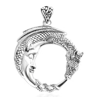 D'Joy Bali Legacy Moon with Dragon Pendant without Chain in Sterling Silver 8.30 Grams
