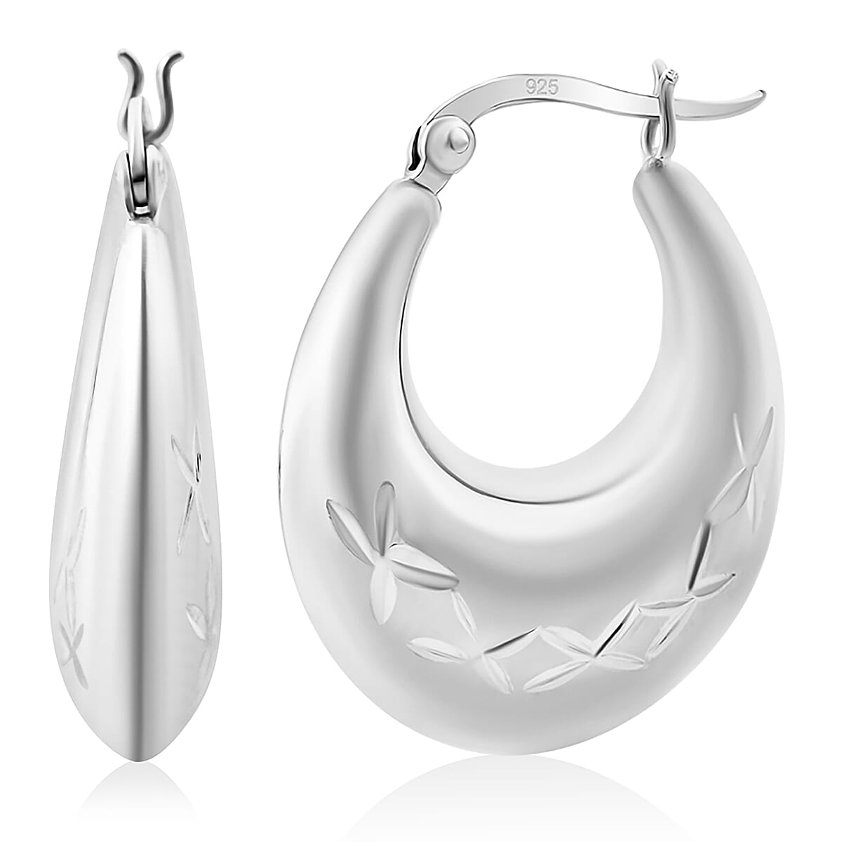 D'Joy Sterling Silver Hoop Earrings (7.3 g)
