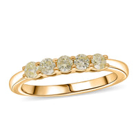 D'Joy Natural Yellow Diamond I3 0.50 ctw Ring in 18K Vermeil Yellow Gold Over Sterling Silver (Size 10.0)