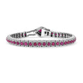 GP Niassa Ruby (FF) and Multi Gemstone 12.35 ctw Bracelet in Rhodium Over Sterling Silver (7.25 In) - Sticky add to cart bar