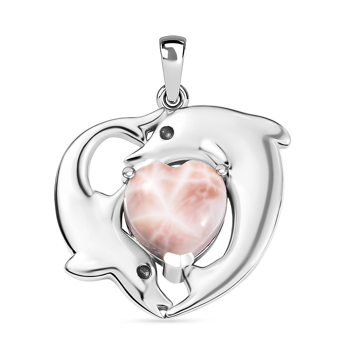 D’joy Natrolite  Solitaire Pendant in Rhodium OverSterling Silver 3.80 ctw