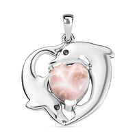 D’joy Natrolite  Solitaire Pendant in Rhodium OverSterling Silver 3.80 ctw