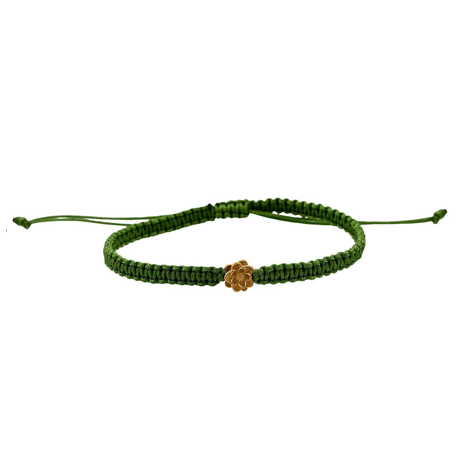 24K Yellow Gold Daisy Floral Thread Adjustable Bracelet (0.11 g)
