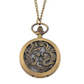 Strada Japanese Movement Dragon and Phoenix Pattern Pocket Watch with Chain (36 Inches) in Rosetone - Sticky add to cart bar