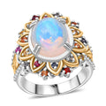 D'Joy Ethiopian Welo Opal and Multi Gemstone 3.90 ctw Ring in 18K Vermeil YG and Rhodium Over Sterling Silver - Sticky add to cart bar