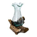 Decorative Handblown Glass Pitcher with Wood Base - Sticky add to cart bar