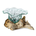 Rustic Bali Glass Pitcher with Wood Base - Sticky add to cart bar