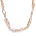 Golden Biwa and White Freshwater Pearl Necklace in 18K Vermeil Yellow Gold Over Sterling Silver 18 Inches - Sticky add to cart bar
