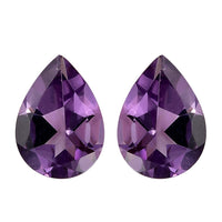 Bolivian Amethyst Set of 2 (Pear 7x5 mm) 1.07 ctw Loose Gemstone