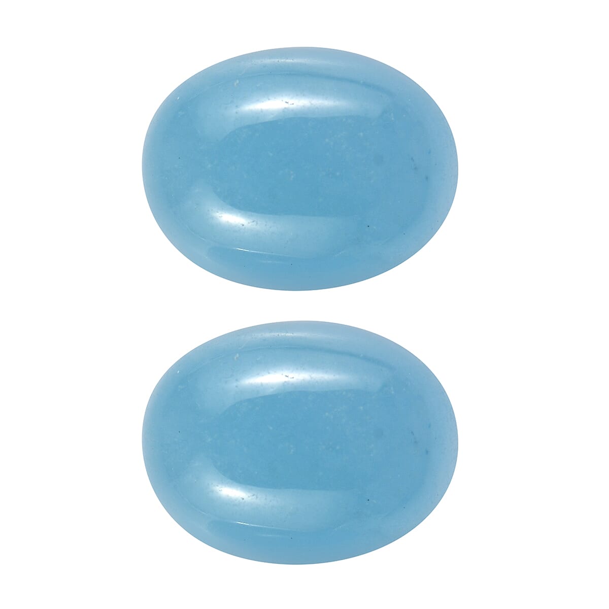 Dyed Light Blue Color Jade Set of 2 (Ovl 8x6 mm) 3.08 ctw Loose Gemstone