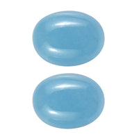 Dyed Light Blue Color Jade Set of 2 (Ovl 8x6 mm) 3.08 ctw Loose Gemstone