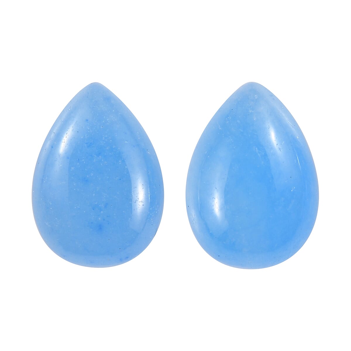 Dyed Light Blue Color Jade Set of 2 (Pear 7x5 mm) 1.84 ctw Loose Gemstone