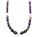 Freshwater Pearl and Multi Color Dyed Pearl Necklace in Platinum Bond 18 Inches - Sticky add to cart bar