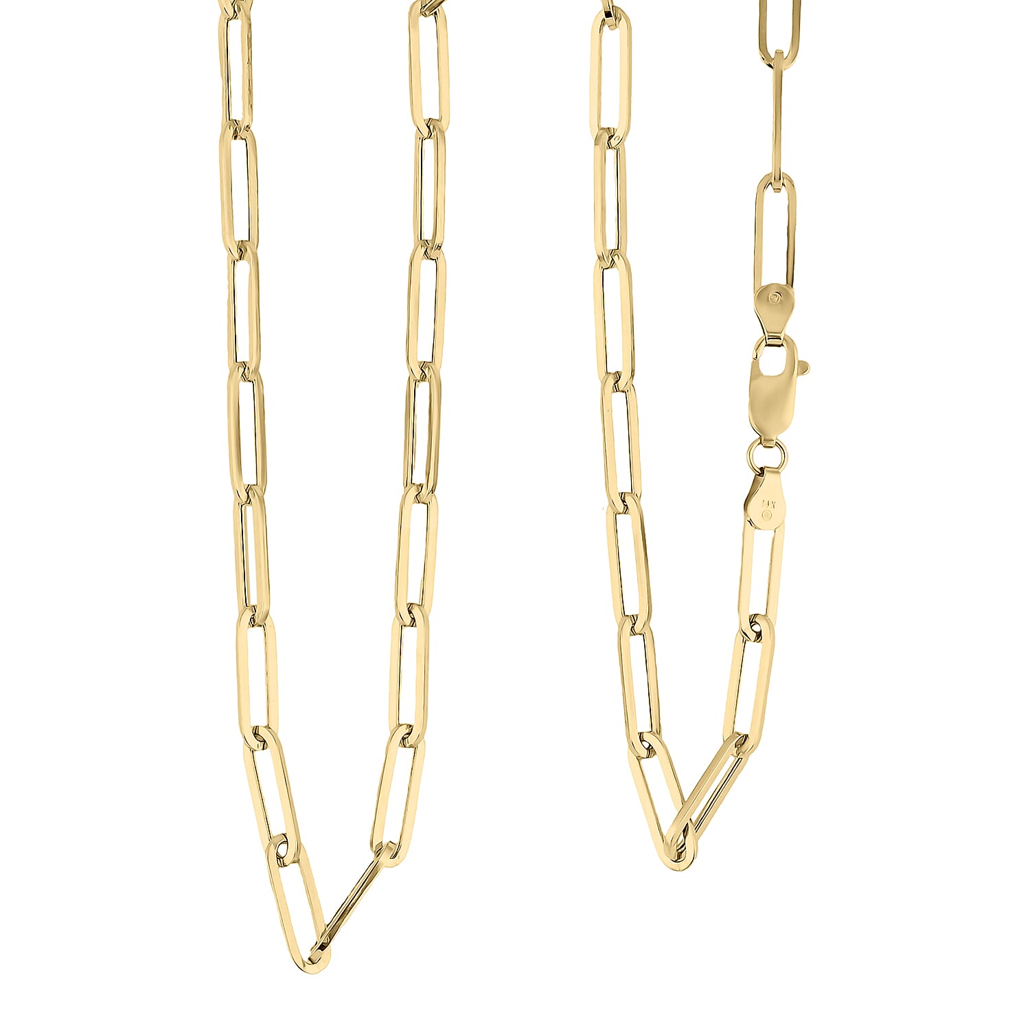 4mm Paper Clip Chain Necklace in 10K Yellow Gold 5.90 Grams 20 Inches