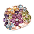 GP Multi Gemstone Ring in 18K Vermeil RG Over Sterling Silver (Size 10.0) 10.50 ctw - Sticky add to cart bar
