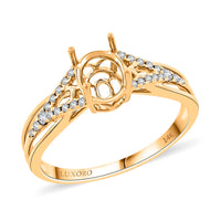 Luxoro 14K Yellow Gold Diamond (I2) Mounting Ring 0.20 ctw
