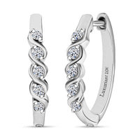 Luxuriant Lab Grown Diamond E-F VS Hoop Earrings in 10K White Gold 0.30 ctw