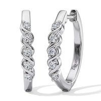 Luxuriant Lab Grown Diamond E-F VS Hoop Earrings in 10K White Gold 0.30 ctw