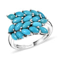D'Joy Sleeping Beauty Turquoise  Cluster Ring in Rhodium OverSterling Silver 3.06 ctw (Size 10) 3.06 ctw - Sticky add to cart bar