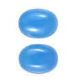 AAA Dyed Light Blue Color Jade Set of 2 (Ovl 8x6 mm) 3.00 ctw Loose Gemstone - Sticky add to cart bar