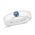 Luxuriant Lab Grown Blue Diamond IR VS 0.25 ctw Mens Ring in Vermeil Rose Gold Over Sterling Silver (Size 10.0) - Sticky add to cart bar